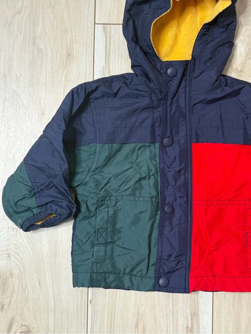 Carter’s Vintage 2T Colorblock Hooded Fleece Lined Jacket Red Navy Green Coat